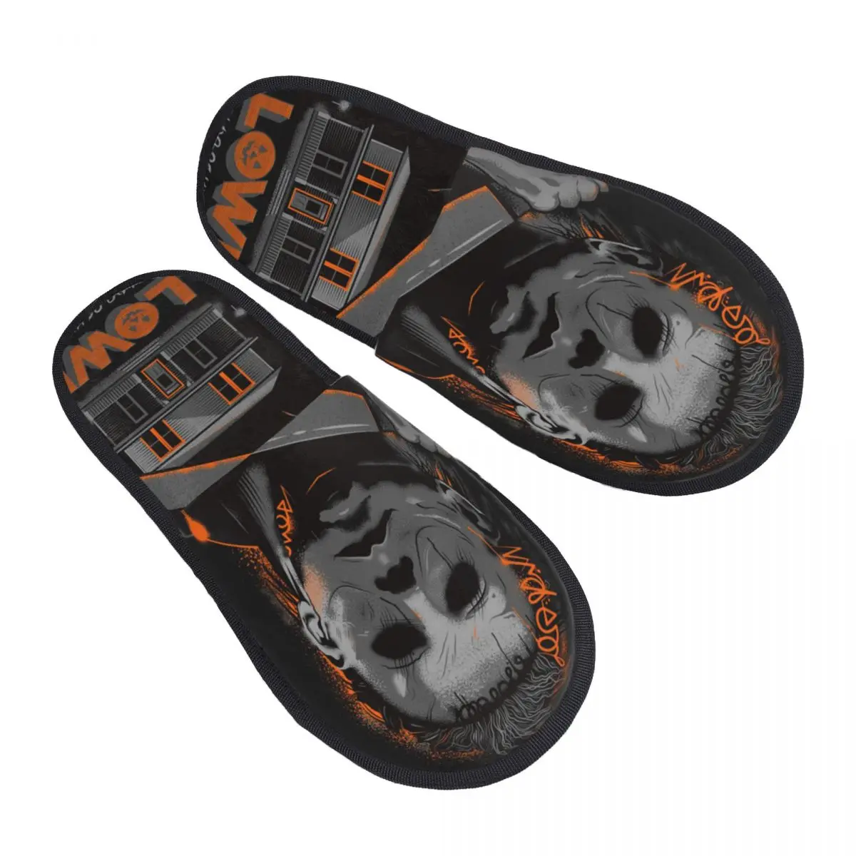 

Casual Horror Film Halloween Michael Myers Knife Men Women Furry slippers,Warm pantoufle homme Home slippers