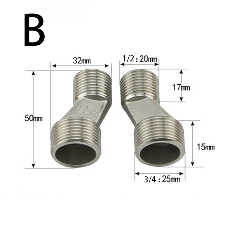 2PCS Copper 3/4"-1/2" BSP Male Thread Reducing Adjustable Distance Joint For Shower Faucet Joint Plumbing Fittings