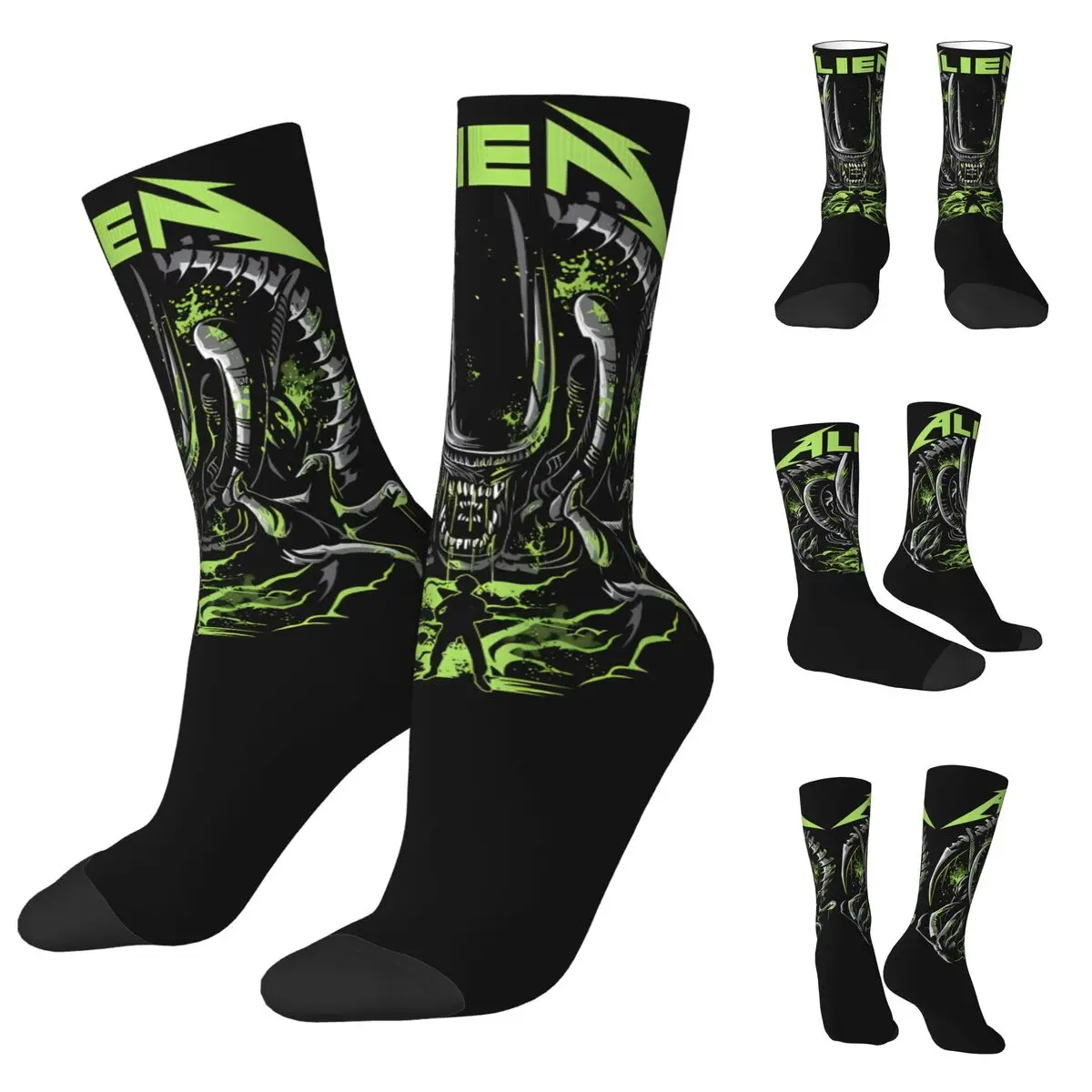 3D printing cosy Unisex Socks,Cycling Xenomorph Essential Alien Mencosy Interesting Four Seasons Socks