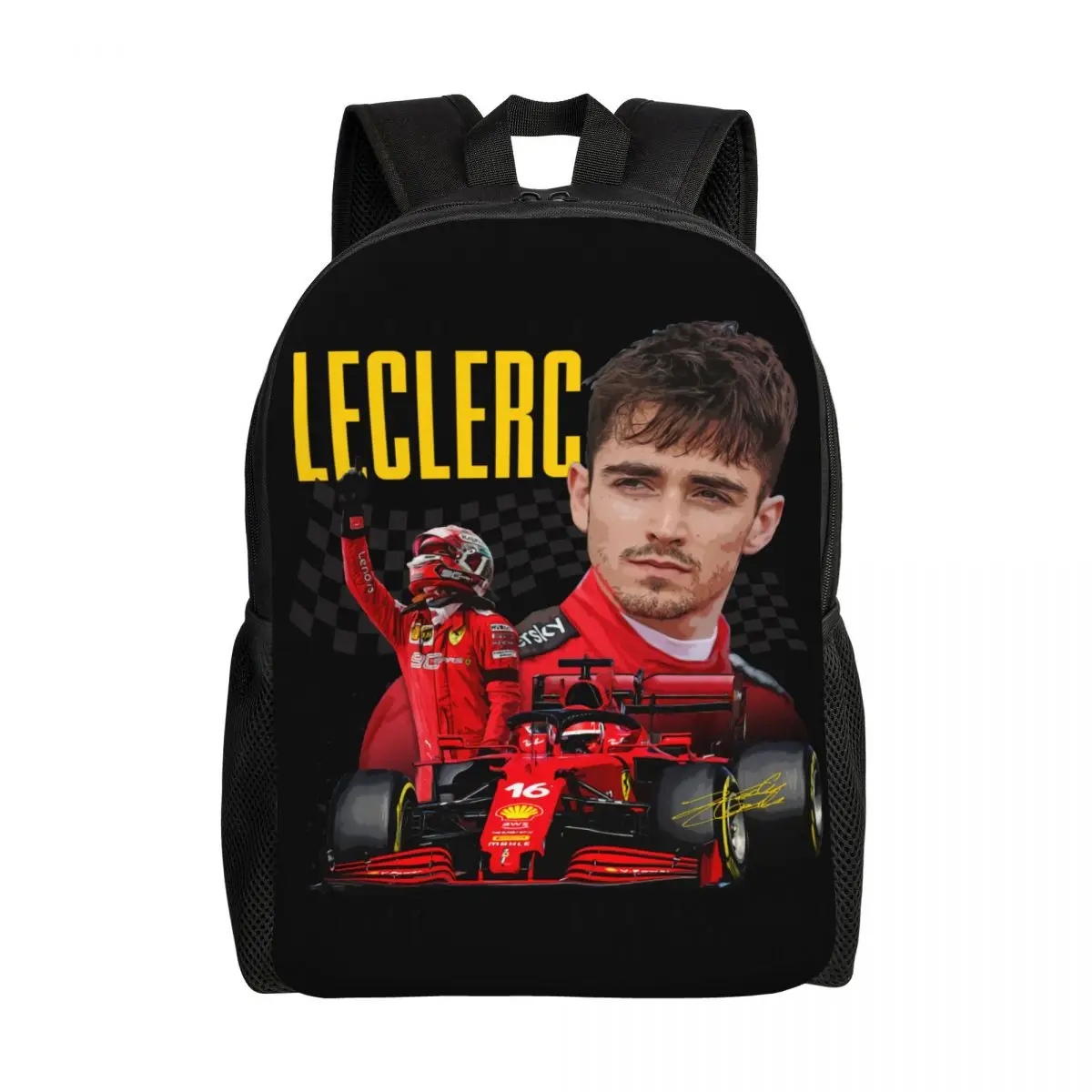 Custom LEC16 Racing Driver Rising Star Laptop Backpack Men Women Casual Bookbag for College School Students Motorsports Bags