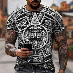 Funny T Shirt Mexico Aztec Calendar 3D Print Men Woman Short Sleeve T-shirts Fashion Streetwear Harajuku Kids Tops Tees Clothing