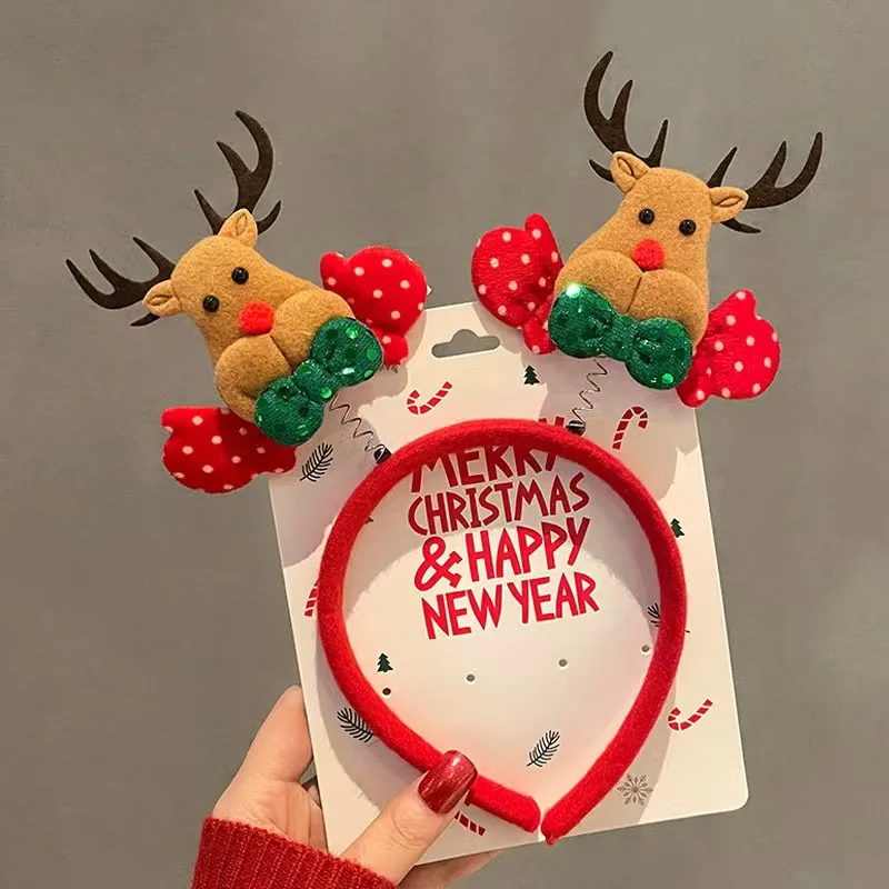 Buy one get one free(Random style)Christmas tree Deer Antler Hairband Girl Fashion Hair Hoop Ladies Boutique Hair Accessories