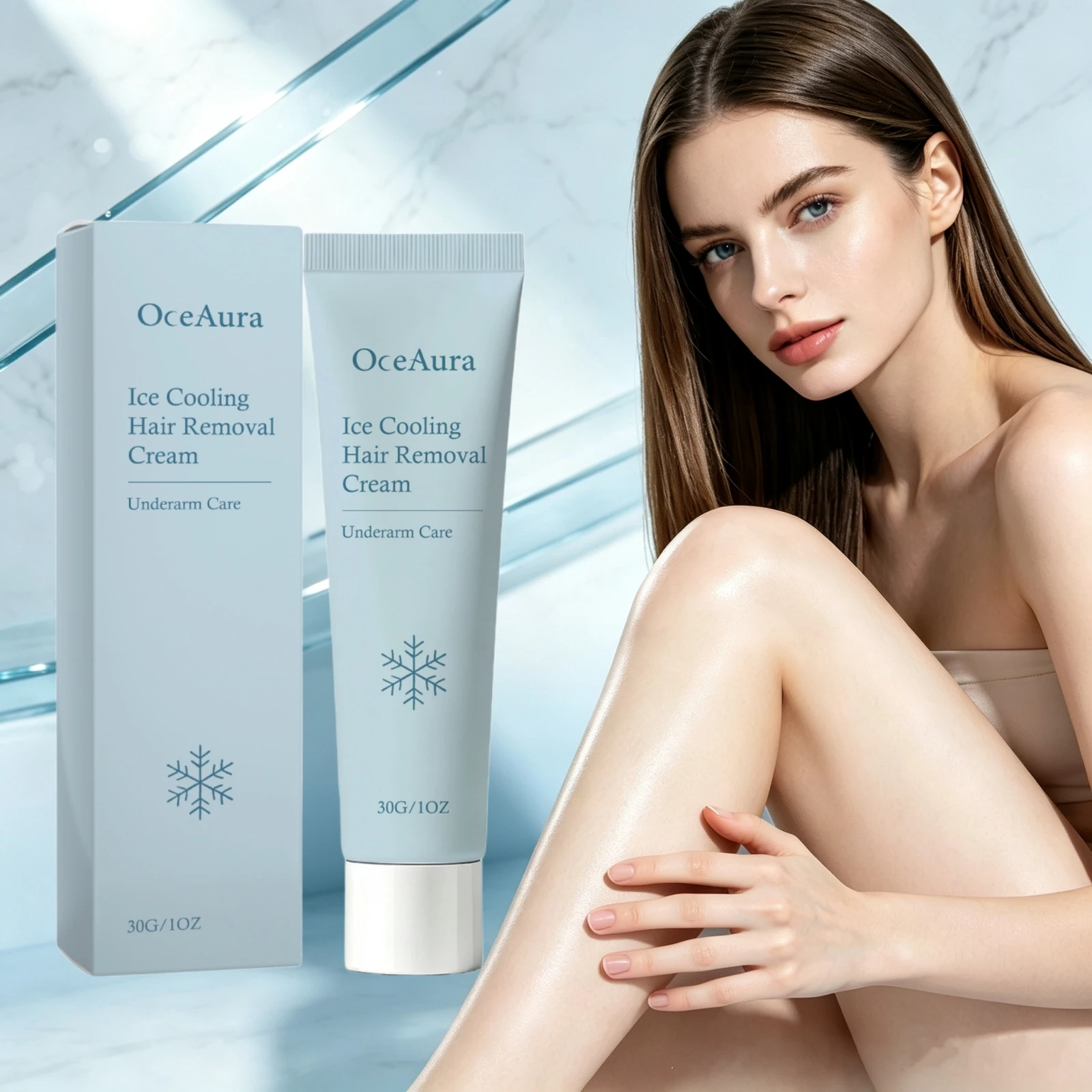 Ice Cooling Hair Removal Cream Quick Smooth Sensitive Skin Soothing Body Hair Remover Care Underarm Gentle Painless Depilatory
