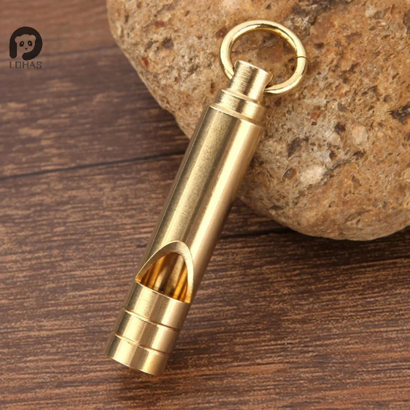 1pcs Multifunctional Brass Emergency Survival Whistle Portable Keychain Outdoor Tools Whistle For Camping Hiking