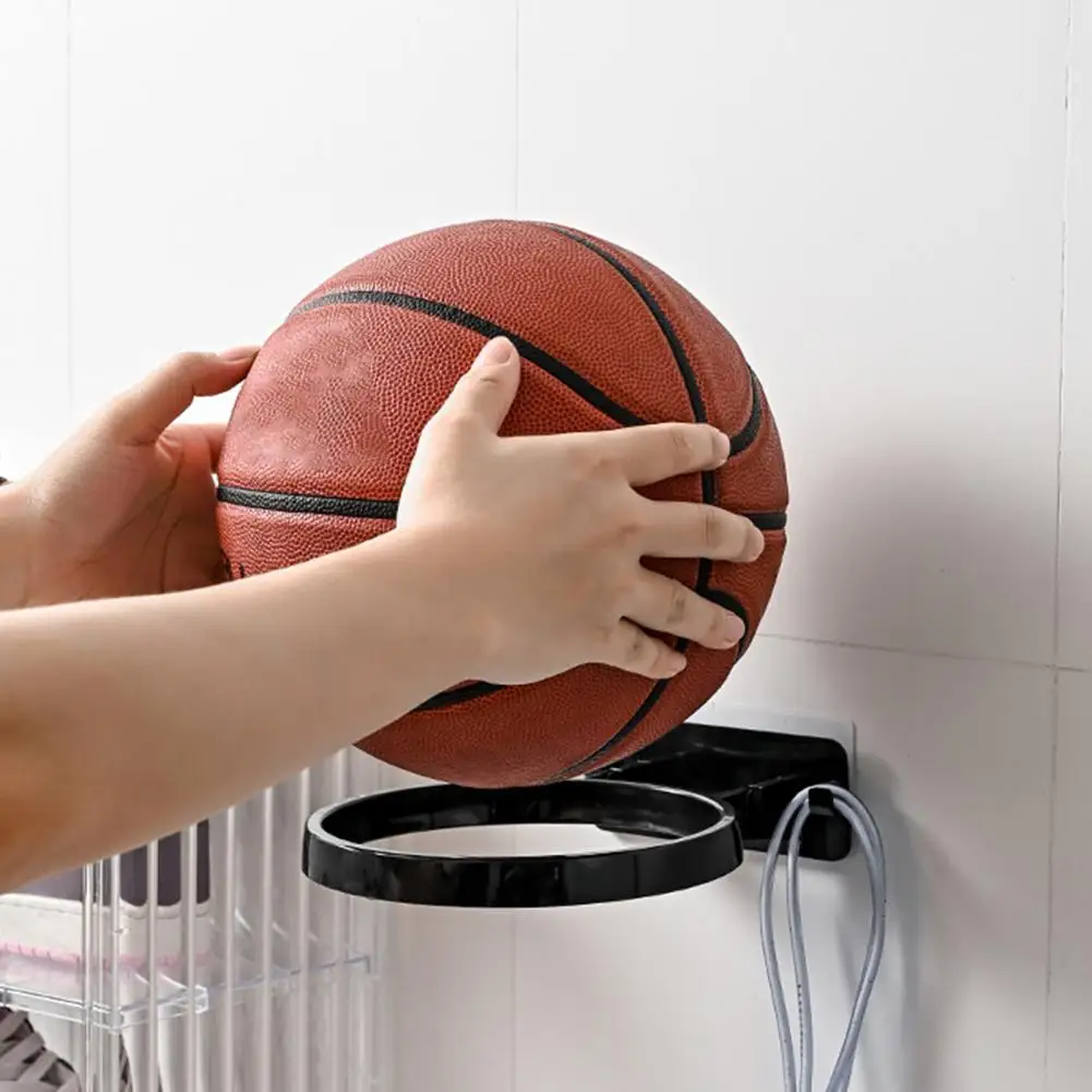 Basketball Rack Wall-mounted Self Adhesive Foldable Football Holder Soccer Rack Memorabilia Kids Room Decor christmas decoration