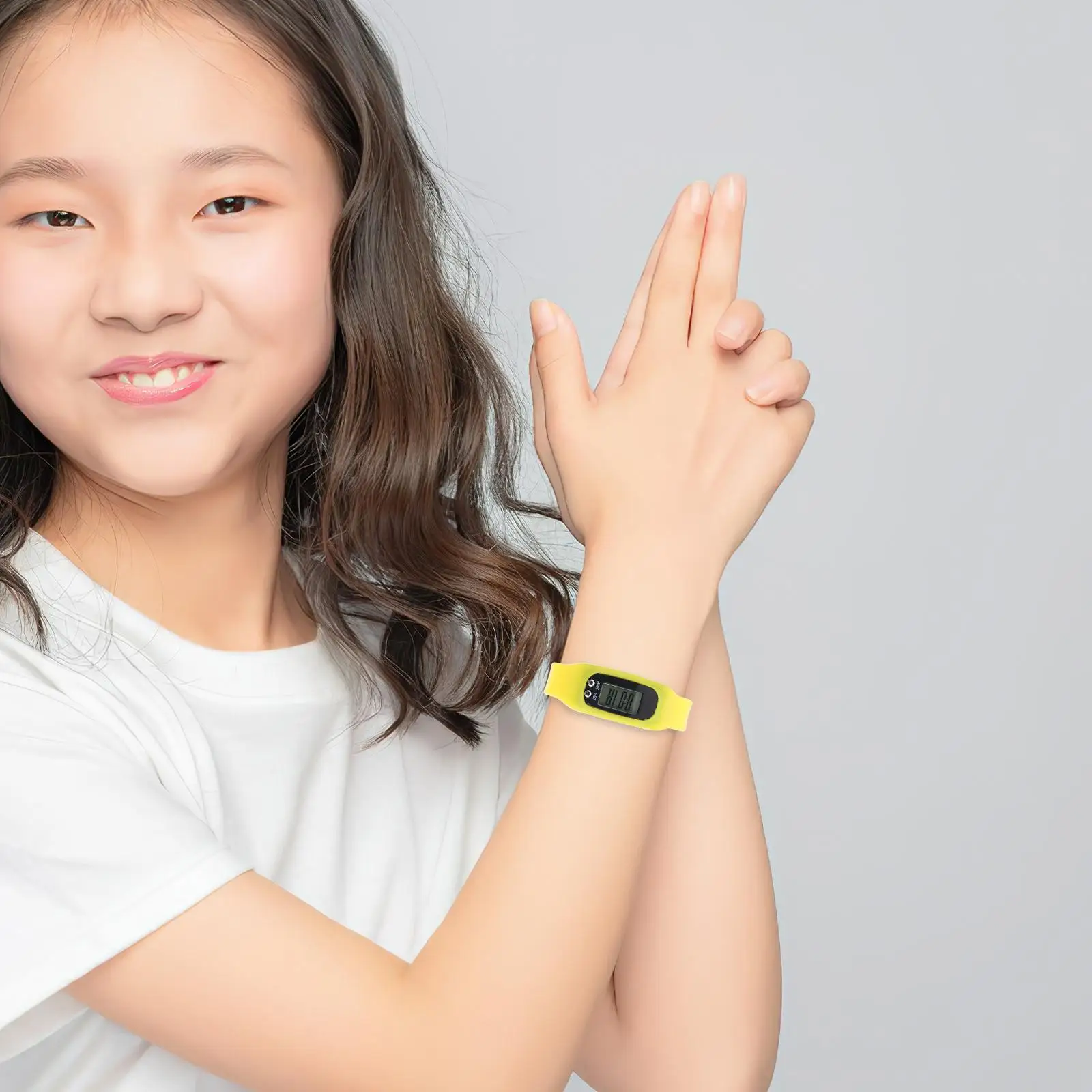 Pedometer Step Counter Watch Bracelet Sports Multifunction Tracker Band Portable Silicone Wrist Small Light Clear