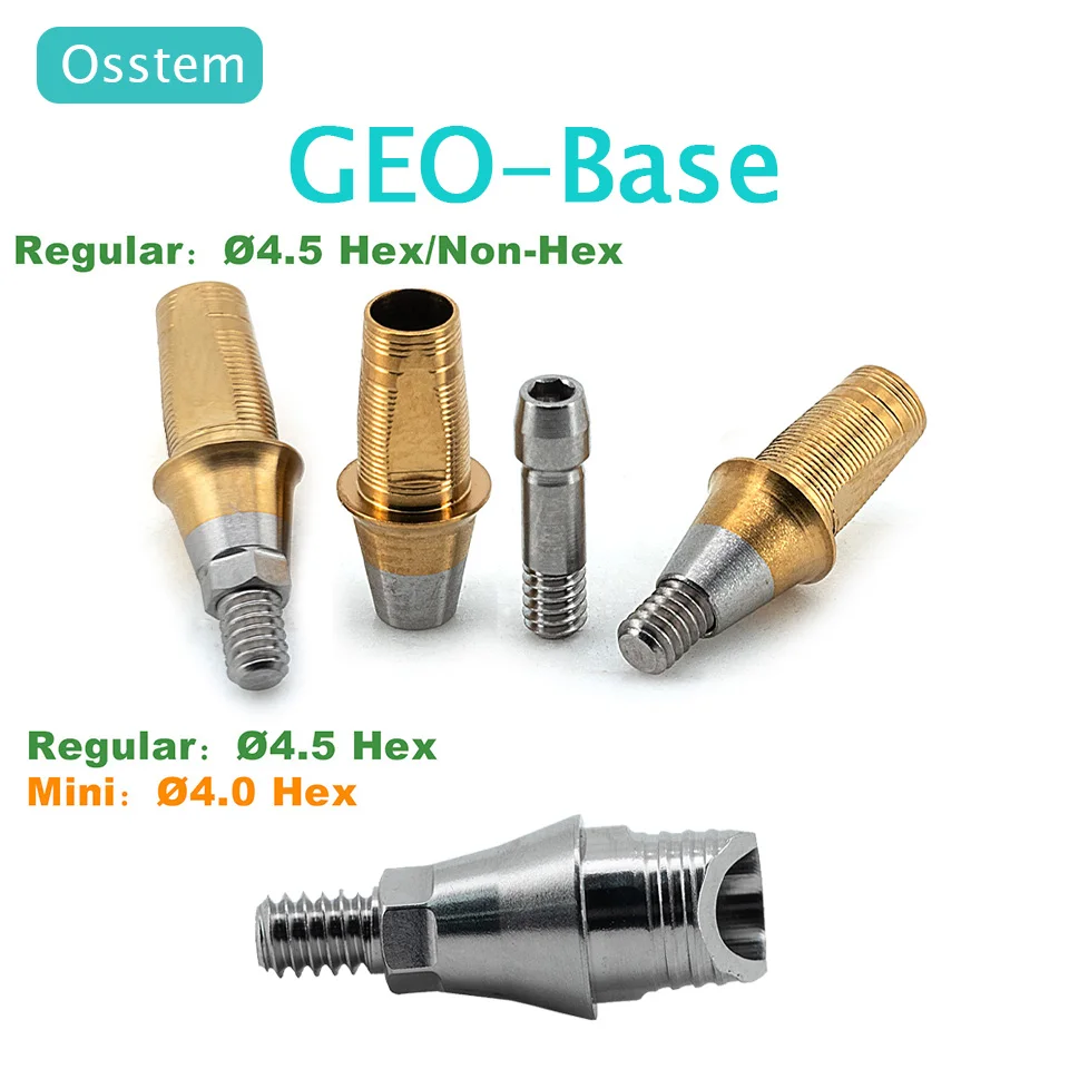 5Pcs Grade 5 TC4ELI Titanium Base for Osstem GEO Ti base Abutment Dental Lab CAD CAM Digital Restoration OEM ODM Factory Direct