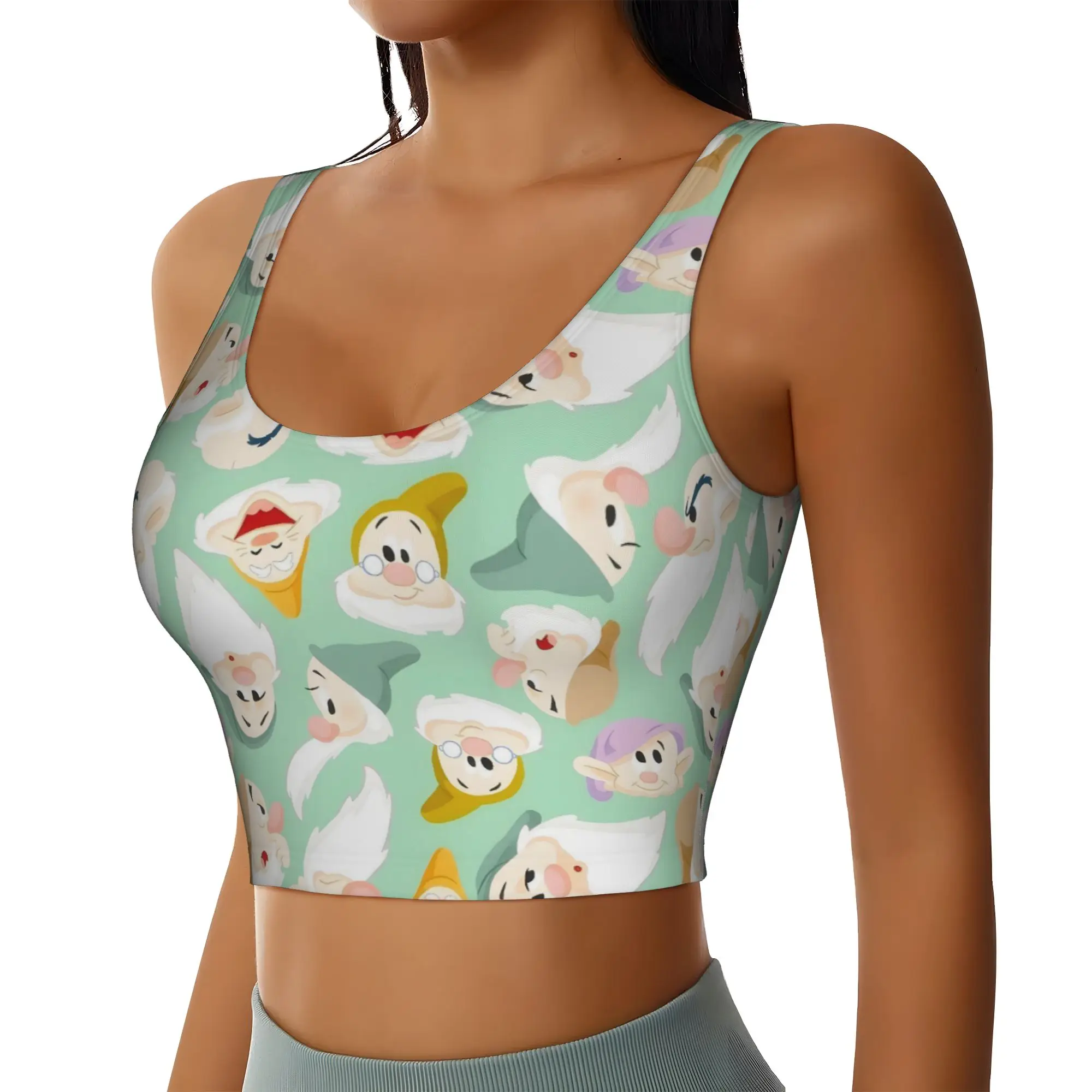 Custom Seven Dwarfs Workout Crop Tank Tops Women Seamless Anime Manga Running Yoga Sports Bras