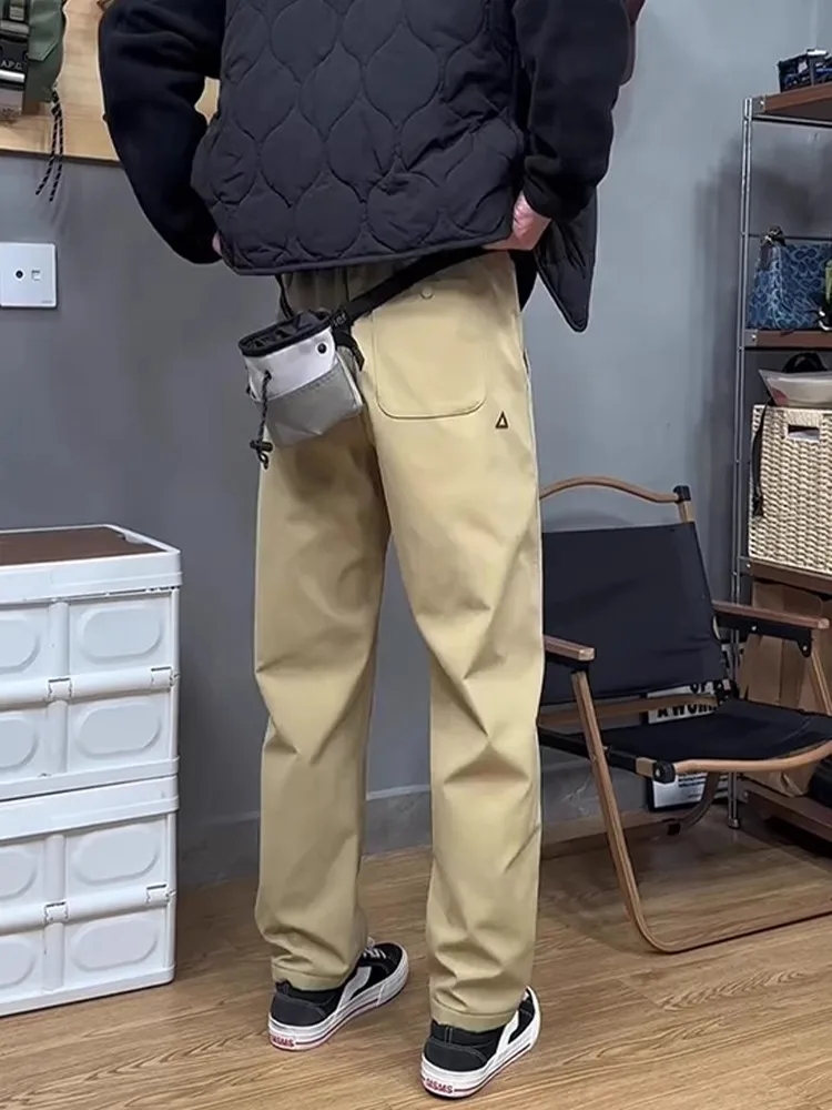 

Waterproof Outdoor Softell Men's Spring Autumn Zipper Workwear Trousers Hiking Pants Cleanfit Casual Loose Straight Leg Pants