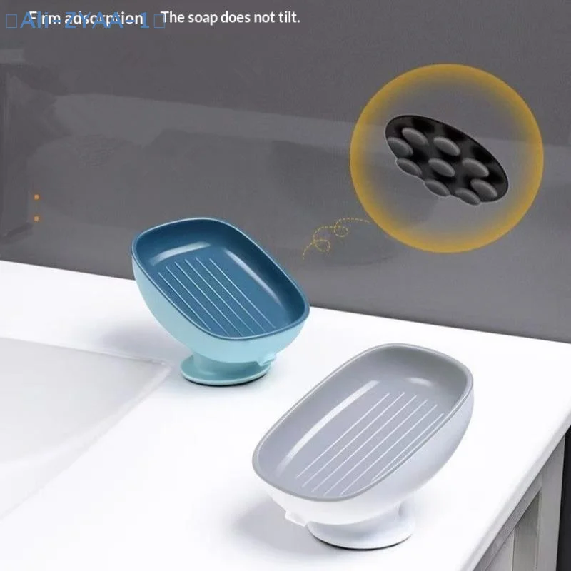 

【ZYAA-1】1Pcs Super Suction Cup Soap Holder With Drain Water For Bathroom Soap Box Dish Sponge Holder Soap Container Supplies