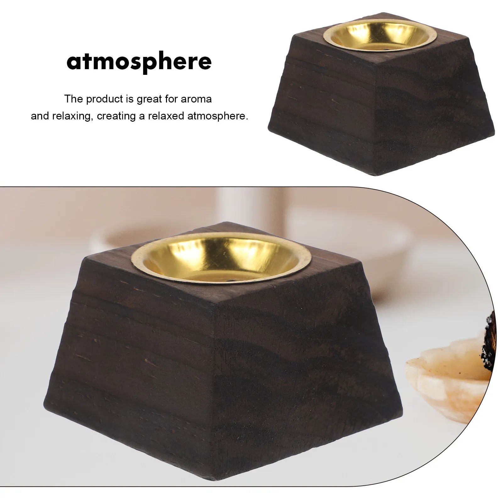 

Wooden Retro Incense Burner Premium Wood Craft Desktop Incense Holder for Living Room Tearoom Office Temple Censer Ornament