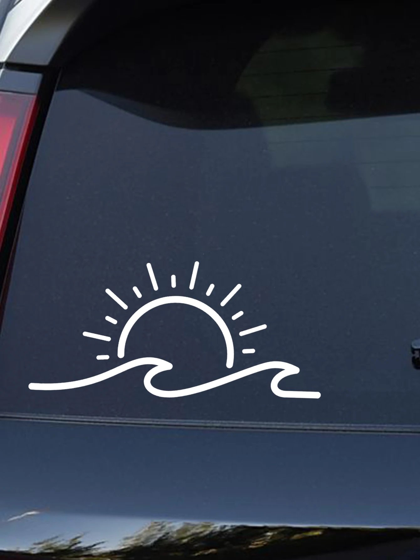 Fresh air sun wave stickers, delicately outlined with soft lines for a sunny car sticker