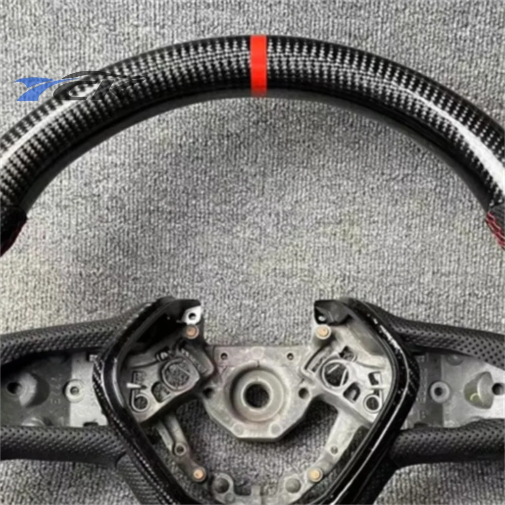 Custom Carbon Fiber Black Leather Steering Wheel fit for In-finiti Q50 2018 2019 2020 2021 2022 2023 2024 2025 car accessories