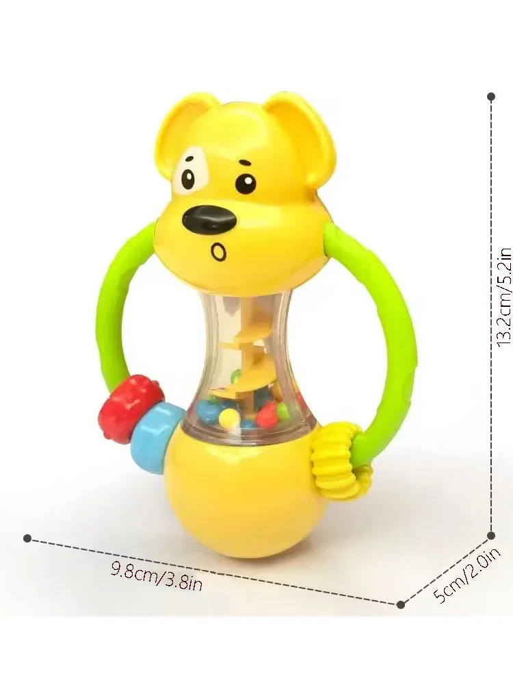 Soft Silicone Puppy Teething Rattle Toy For 0-12 Month  Infant Grasping Training Early Educational Sensory Developmental  For