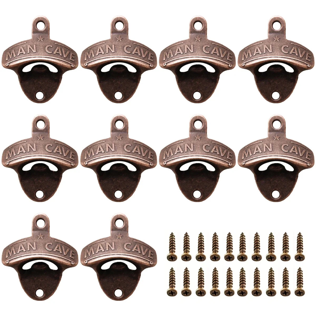 

10pcs Man Cave Wall Mount Bottle Opener Wall Decor Beer Opener Tools for BBQ DIY Crafts Metal Beer Opener Bar Decoration Crafts