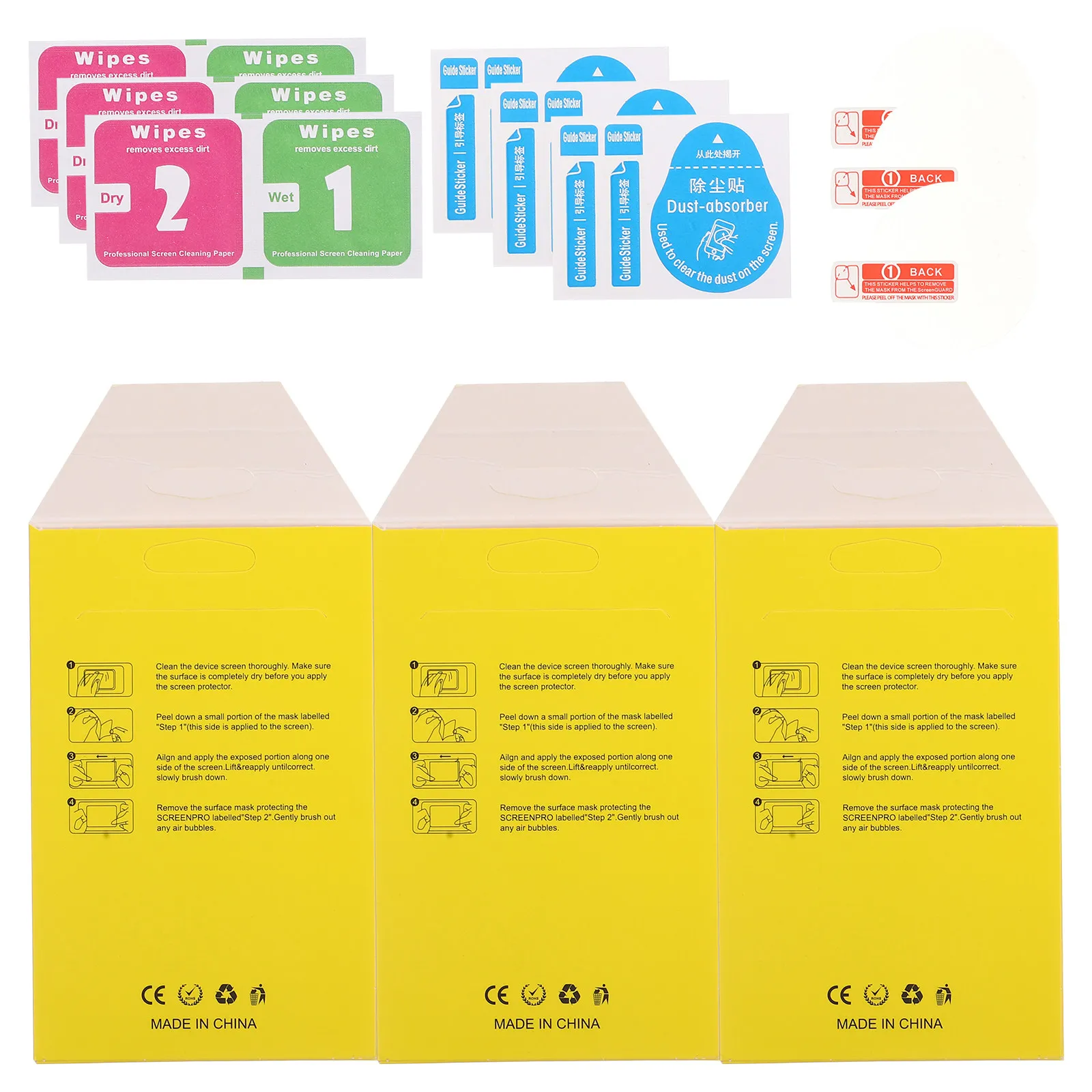 3Pcs Transparent Te…