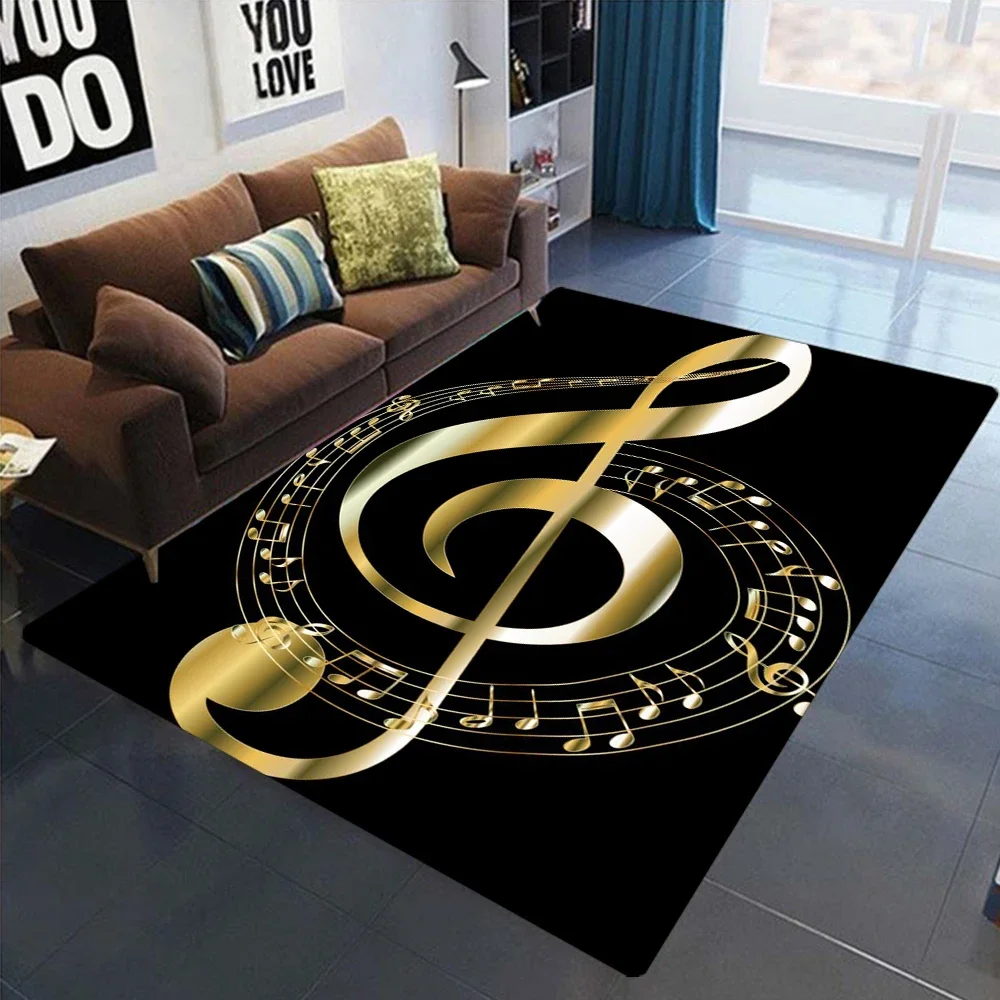Music Score Note Printed Floor Mat Artistic Sense Bedroom Carpet Soft Living Room Floor Mat Music Classroom Entrance Carpet