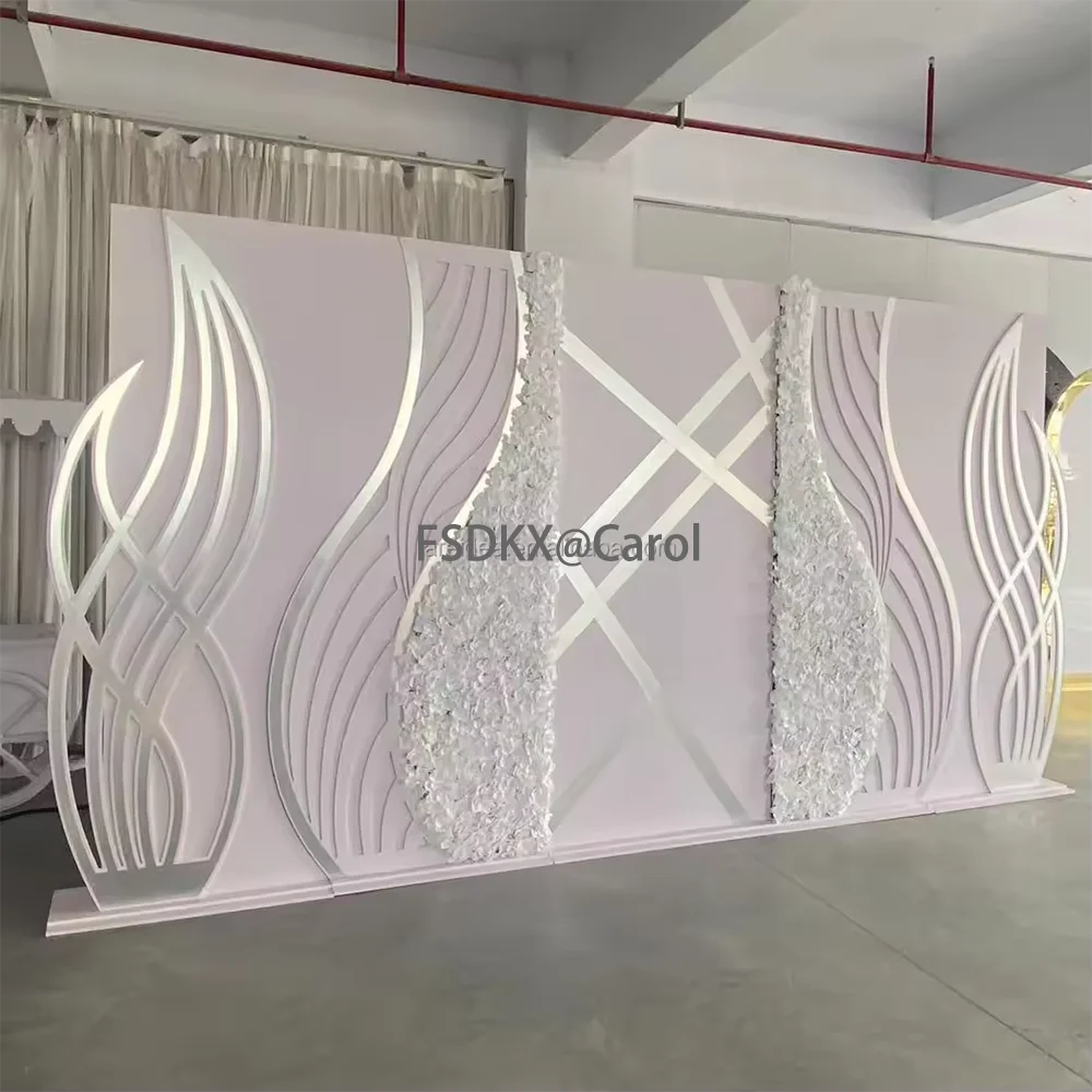 Popular Hot Recommend Wedding Supplies Decoration Stage Backdrop Luxury Acrylic Backdrop Stand For Wedding Event