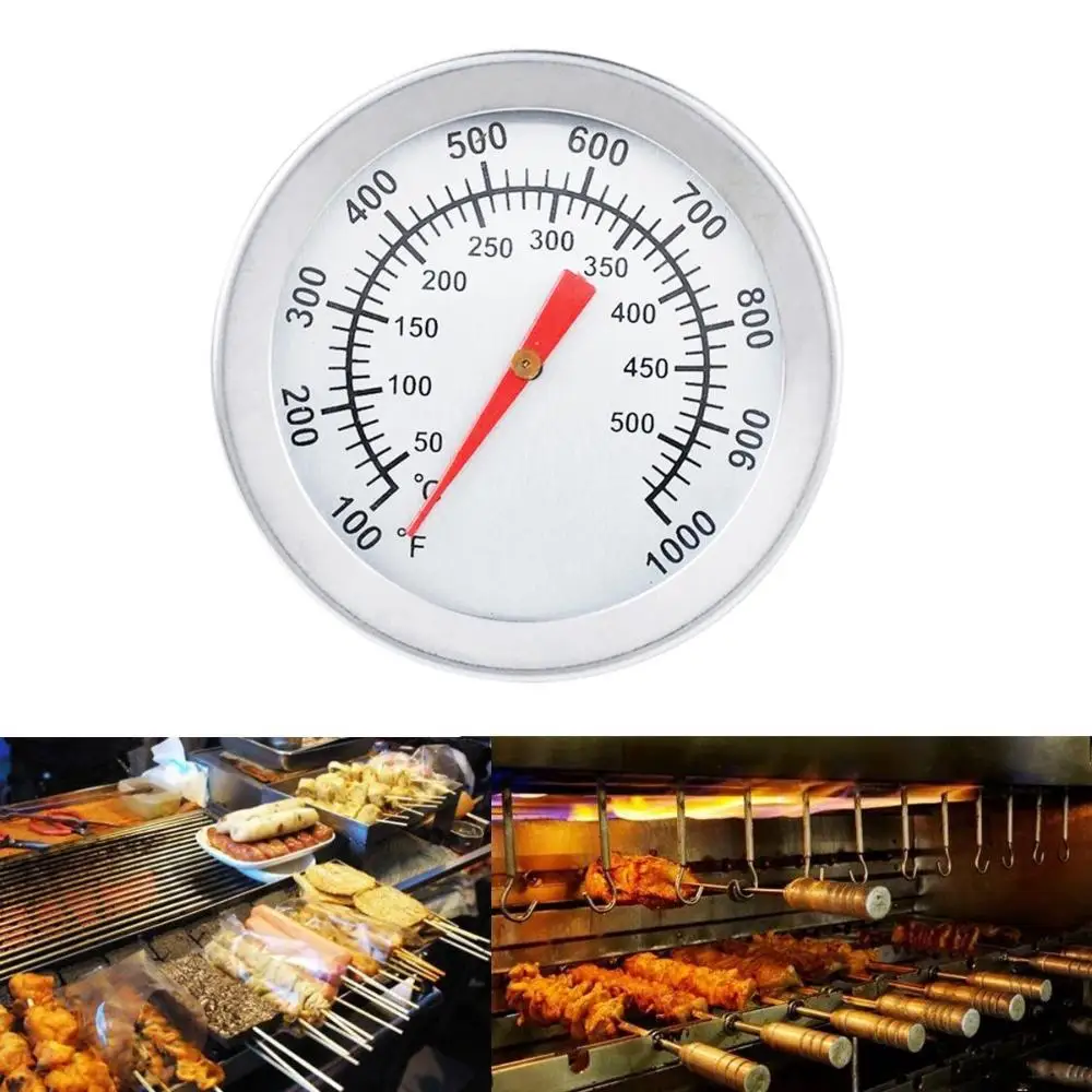 Practical Stainless Steel Oven Grill BBQ Accessories Barbecue Tools Temperature Gauge Thermometer