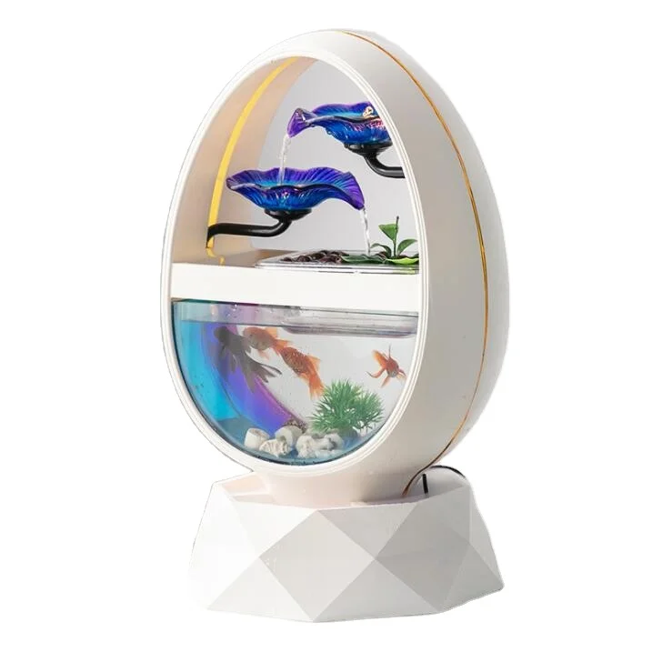

Desktop Decorative Glass Fish Tank Elliptical Geometry Decor