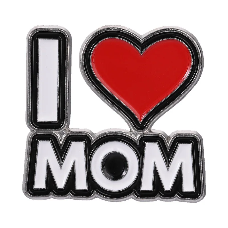 ILOVE ️MOM letter-shaped badges, Mother's Day collection alloy pins, accessory for clothing and bags, gifts for friends