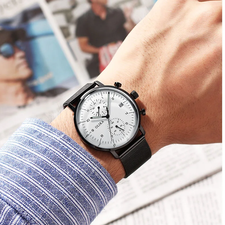 Ultra-thin Fashion Men's Watch Steel Belt Leisure Sports Luminous Waterproof Calendar Curved Screen Men's Watch 2026