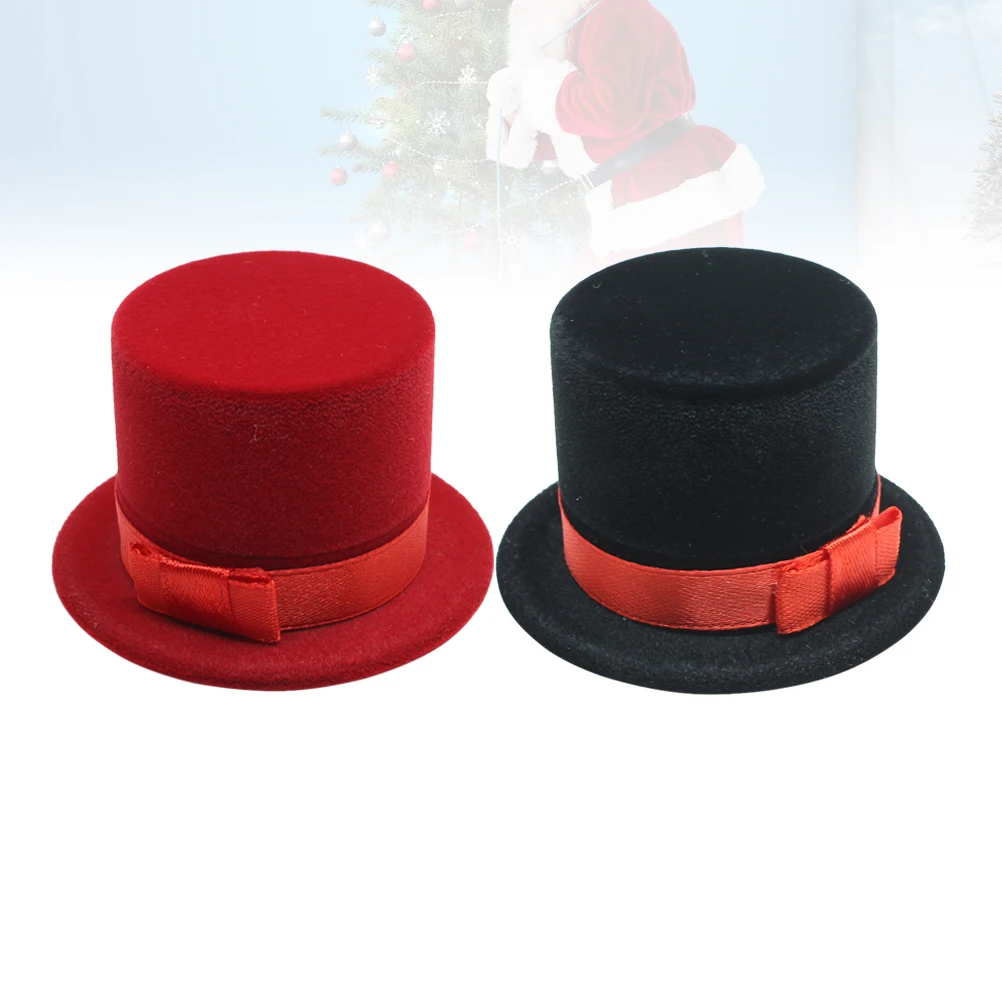 

2Pcs Portable Hat Jewelry Box Creative Ring Case for Travel Jewelry Storage Compact Organizer Box for Necklace Pendant Rings