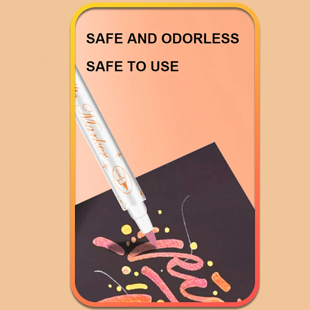 12-Color Set Art Markers – Soft & Hard Dual-Head | For Painting on Rock, Wood, Glass, etc. | Art Stationery&Back to School Gift.