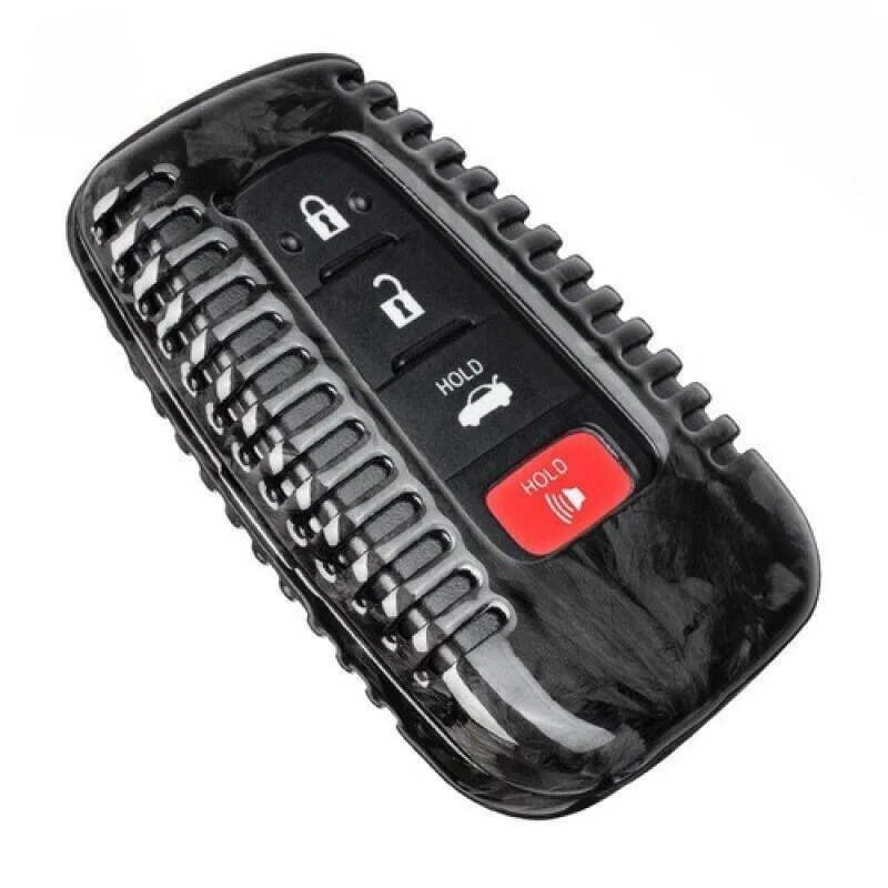 A + غطاء حافظة مفاتيح السيارة من ألياف الكربون لسيارة Toyota C-HR Camry Prius RAV4 GT86 Corolla #4