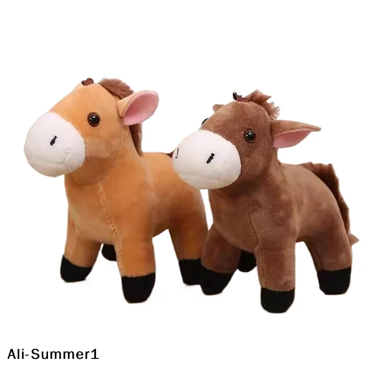

【E】Stuffed Animal Horse Key Ring Horses Plush Cartoon Animal Pendant Backpack Ornaments Hanging Decor Donkey Small Doll