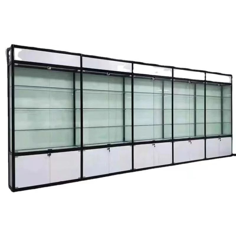 Custom. Factory Custom Product Glass Cabinet Perfume Glass Display Aluminum Smoke Shop Showcase