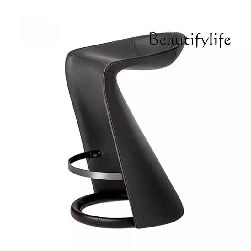 

Designer Creative FRP Bar Chair Restaurant Bar Club High-end Bar Stool Art Leather High Chair