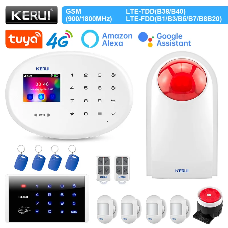 KERUI W204 4G Alarm System Kit WIFI GSM Burglar Security Home with PIR Motion Sensor Siren Wireless Alarm Devices