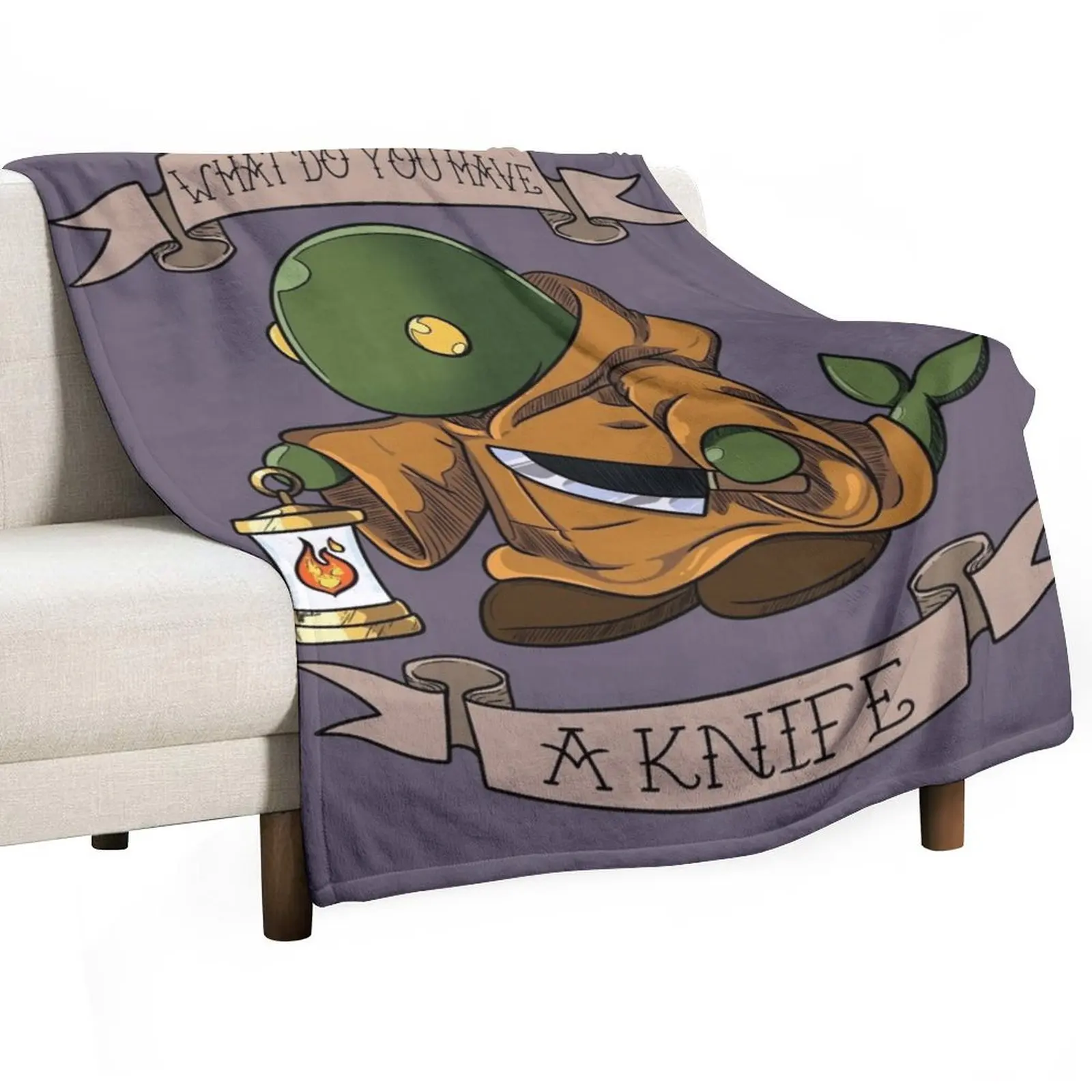 Tonberry, A knife!! Throw Blanket Sofas Stuffeds Heavy Summer Soft Plaid Decorative Throw Blankets