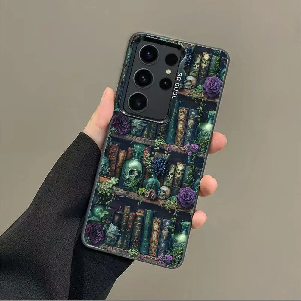 

Retro bookshelf case for Galaxy S25 S24 S23 S22 S21 S20 Ultra/ FE/Plus shock-proof rear cover anti-fingerprint