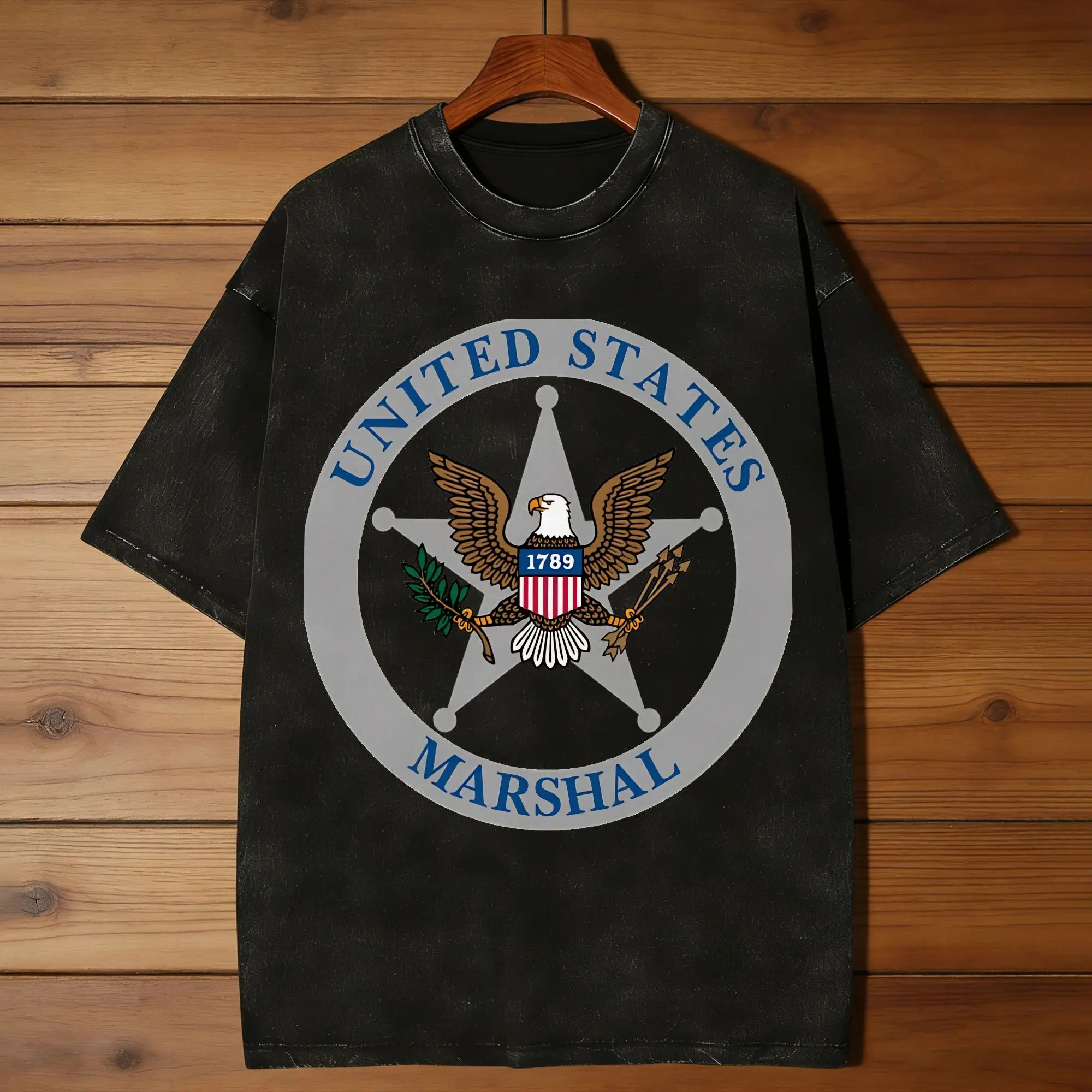 US United States U.S. Marshal Police T Shirt Summer  Vintage T-Shirts Cotton Harajuku Tshirt For Men Short Sleeve Design Clothes
