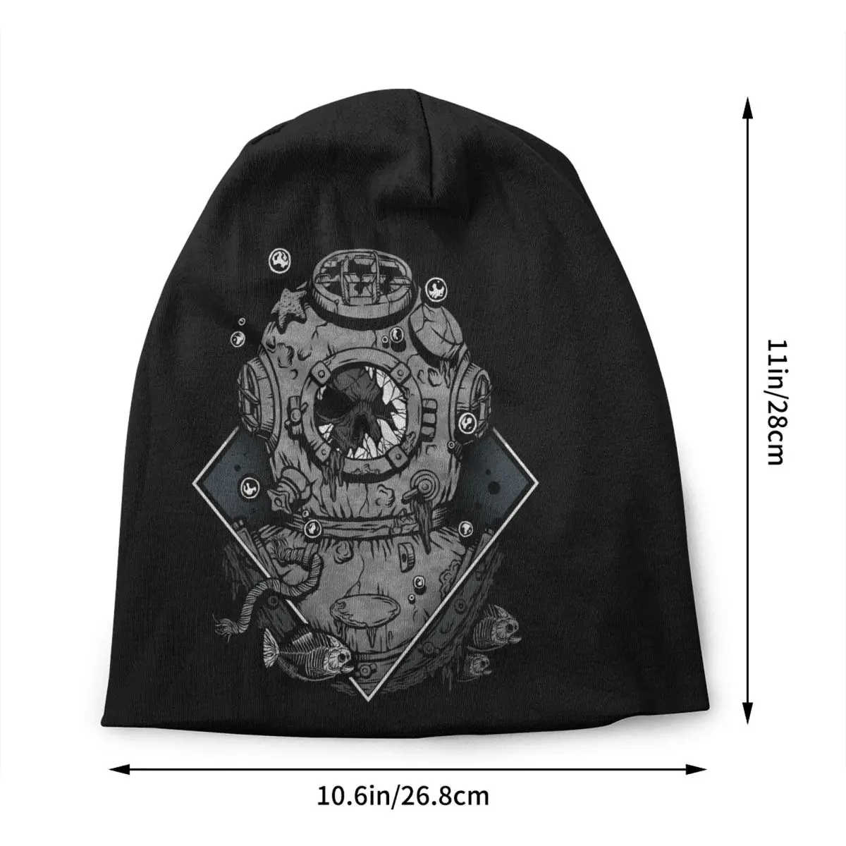 Custom Scuba Diving Skull Skullies Beanies Caps Unisex Winter Knitted Hat Occult Forgetfulness Bonnet Hats Outdoor Ski Cap