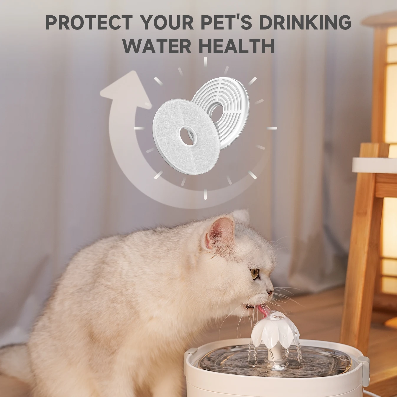 Replacement Filter For APETDOLA FP10 Cat Water Fountain Drinking Dispenser 6-layer Filtration System 8 Pack
