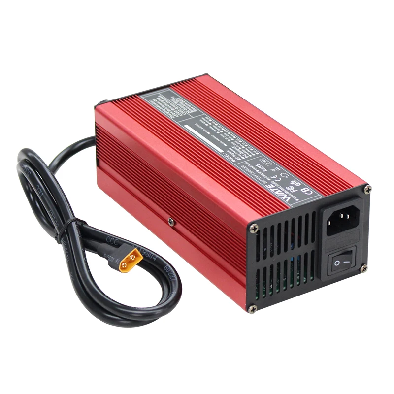 58.4V12A charger 16S 48V lithium iron phosphate battery intelligent charger with switch fan aluminum shell