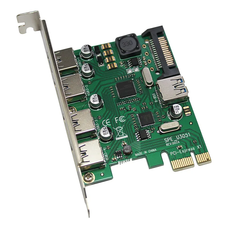 Add On Card 5 Port USB 3.0 PCI-e Expansion Card PCIE USB Adapter PCI E PCI Express X1 USB 3.0 Controller USB3.0 Card NEW