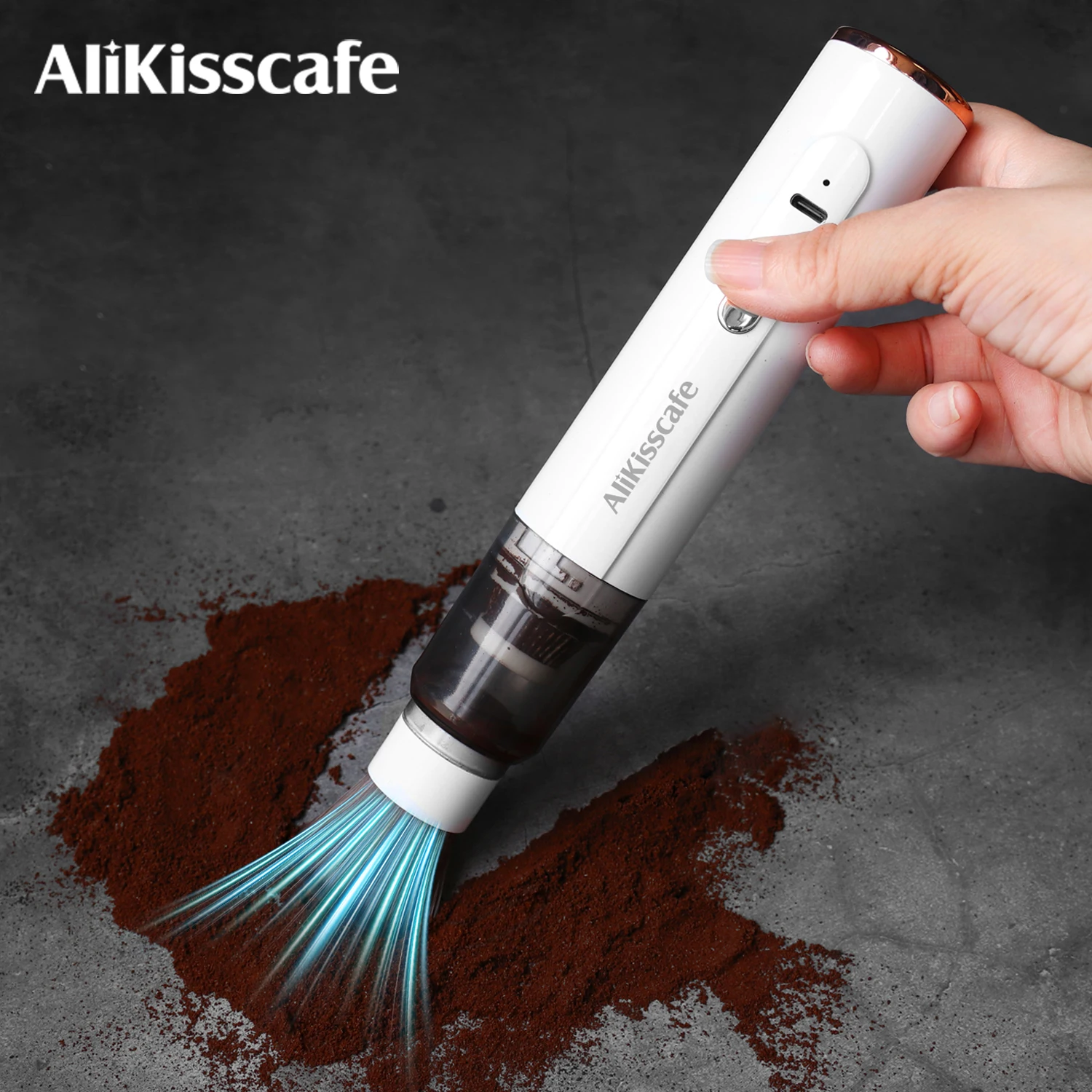 AliKisscafe Kaffeesatz-Staubsauger, Pulverentferner, Bürste, Tragbare Reinigungswerkzeuge, Barista-Tool, Espresso-Zubehör