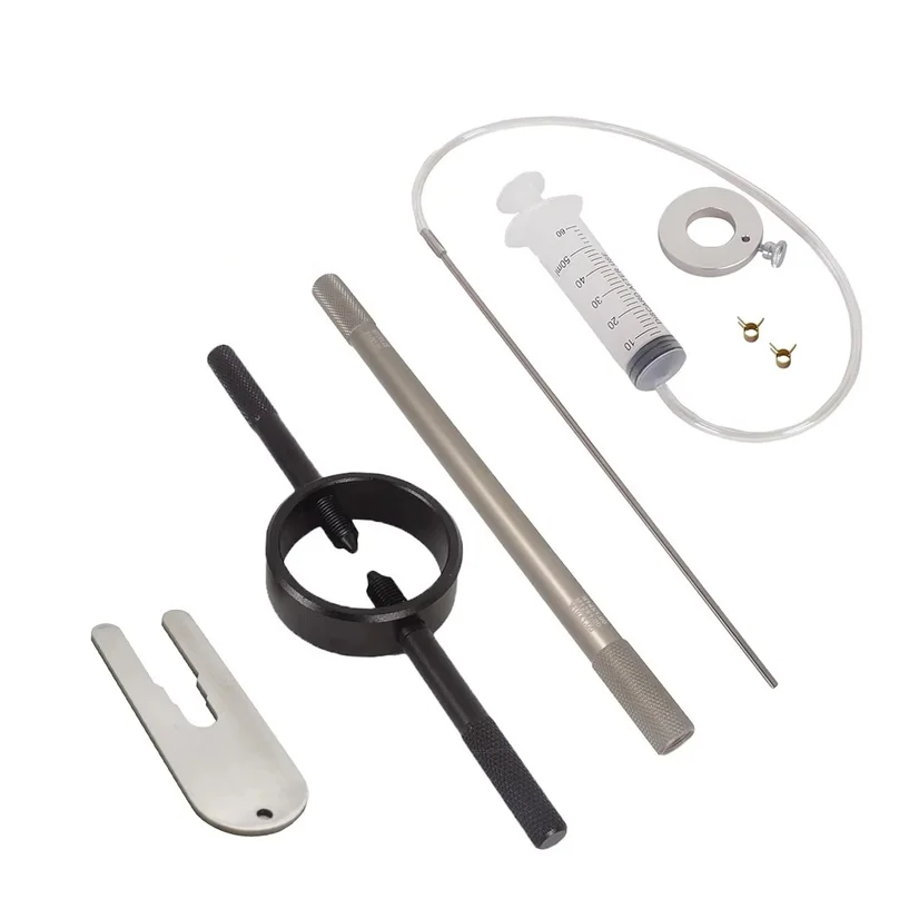 Motorcycle Fork Service Tool Kit Fork Oil Level Tool + Fork Spring Compressor  +Damper Rod Bleed Tool + Cleaning Towel