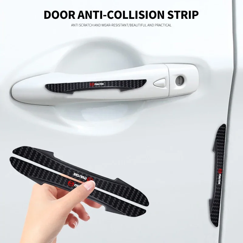 

4pcs Car Logo Door Anti-Collision Protective Strip Sticker For Mazda 3 6 Atenza Axela Demio CX3 CX5 MP MS RX8 Auto Accessories
