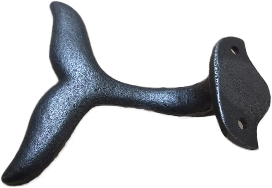 Wall hooks, decorative hooks in the shape of cast iron whale tails, used to hang coats, clothes, hats or to display costumes in