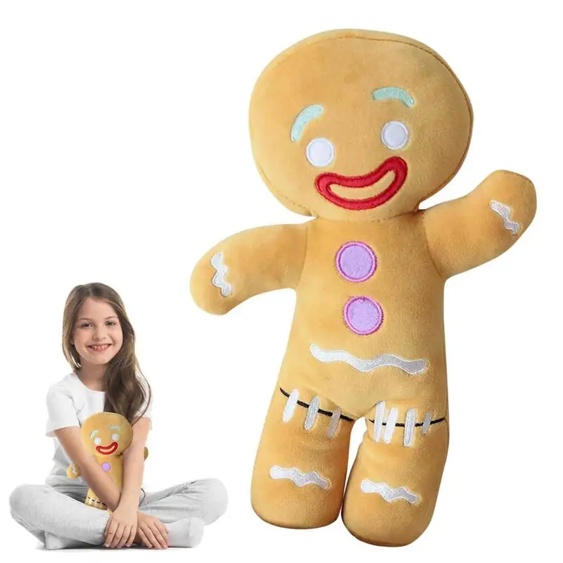 11.8inch Gingerbread Man Plush Biscuit Toys Cute Sleeping Pillow Soft Stuffed Sofa Doll House Christmas Decoration