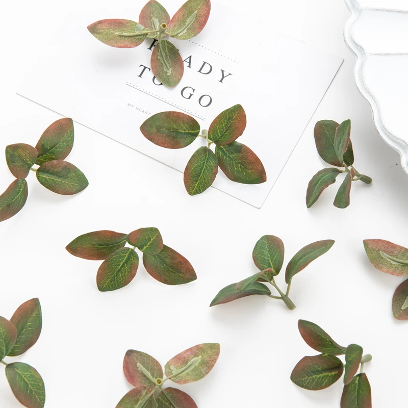 Artificial Flowers Silks Tea Leaf Fake Plants DIY Scrapbook Candy Box Wedding Bridal Bouquets Holiday Home Party Decor Eternity view 4