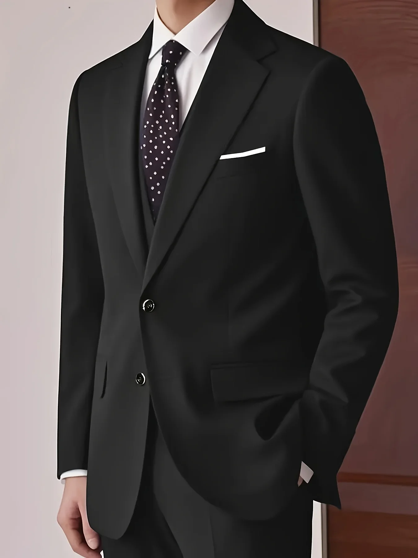 

Men's single-breasted two-button suit jacket, single-piece slim fit high-end business formal office commuter blazer