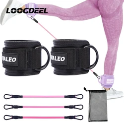 LOOGDEEL Ankle Straps Adjustable Foot Support Padded Cuff Ankle Weight Leg Training Brace Yoga Resistance Bands Set Sport Women