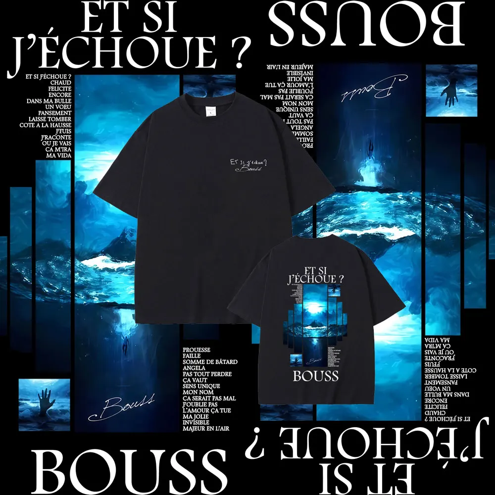 Rapper BoussEt Si J'echoue Album Graphic T-shirt Men Women Hip Hop Fashion Pop Music T-shirts Male Casual Cotton Vintage T Shirt