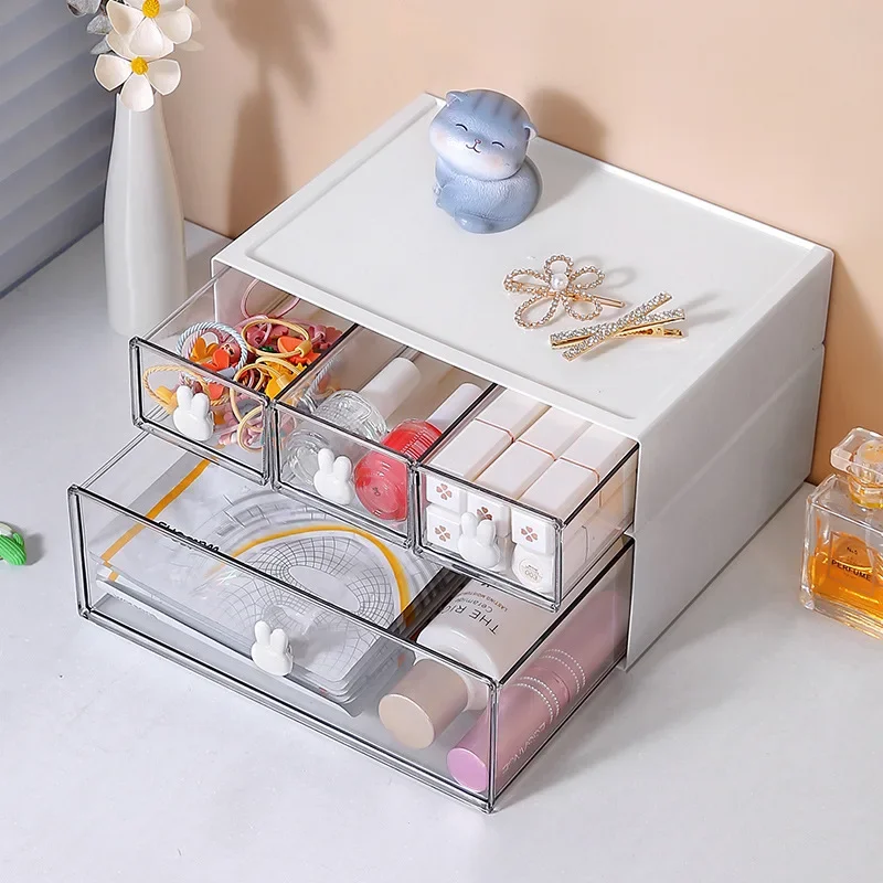 Desktop Storage Box Organizer Drawer Type Transparent Acrylic Desk Stationery Hand Account Storage Rack Desk Simple Pen Holder